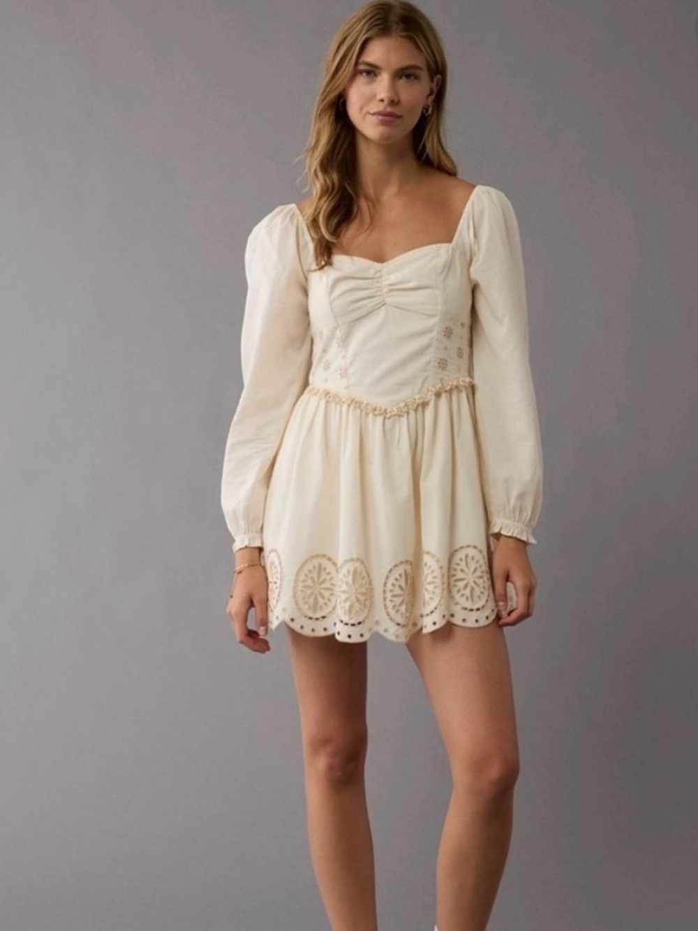 American Eagle long sleeve Sweetheart mini dress size Small NWT
